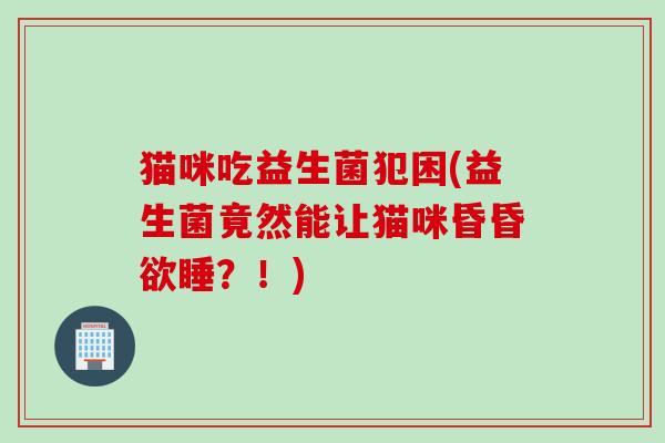 猫咪吃益生菌犯困(益生菌竟然能让猫咪昏昏欲睡?!) 猫咪吃益生菌犯困(益生菌竟然能让猫咪昏昏欲睡?!)