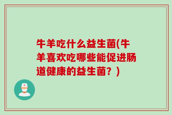 牛羊吃什么益生菌(牛羊喜欢吃哪些能促进肠道健康的益生菌?) 牛羊吃什么益生菌(牛羊喜欢吃哪些能促进肠道健康的益生菌?)