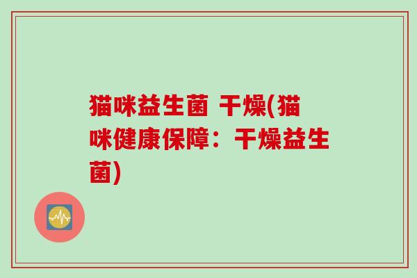 猫咪益生菌 干燥(猫咪健康保障：干燥益生菌)