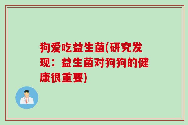 狗爱吃益生菌(研究发现：益生菌对狗狗的健康很重要)