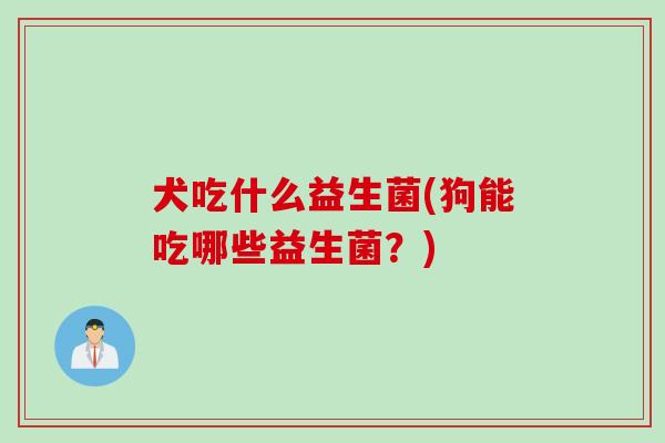 犬吃什么益生菌(狗能吃哪些益生菌？)