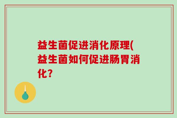 益生菌促进消化原理(益生菌如何促进肠胃消化？