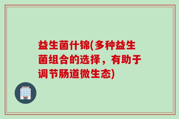 益生菌什锦(多种益生菌组合的选择，有助于调节肠道微生态)