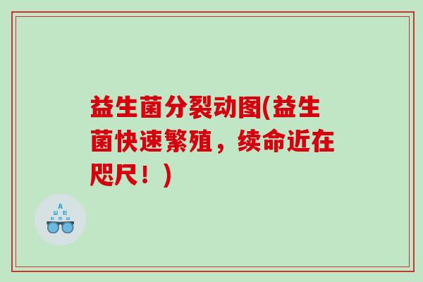 益生菌分裂动图(益生菌快速繁殖，续命近在咫尺！)