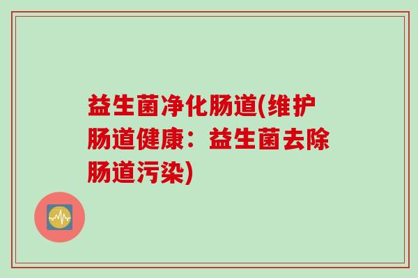 益生菌净化肠道(维护肠道健康：益生菌去除肠道污染)