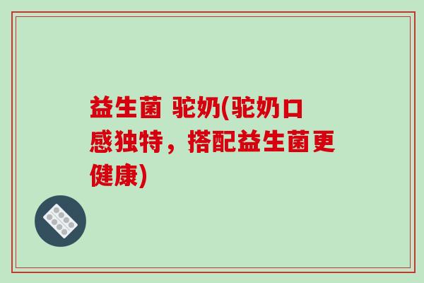 益生菌 驼奶(驼奶口感独特，搭配益生菌更健康)