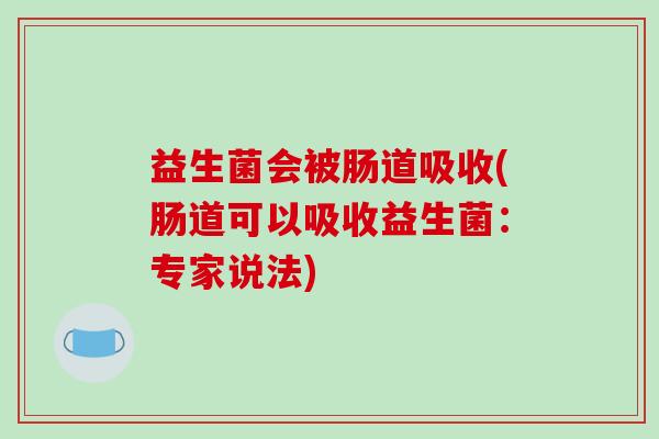益生菌会被肠道吸收(肠道可以吸收益生菌：专家说法)