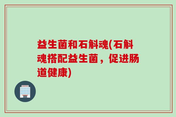 益生菌和石斛魂(石斛魂搭配益生菌，促进肠道健康)