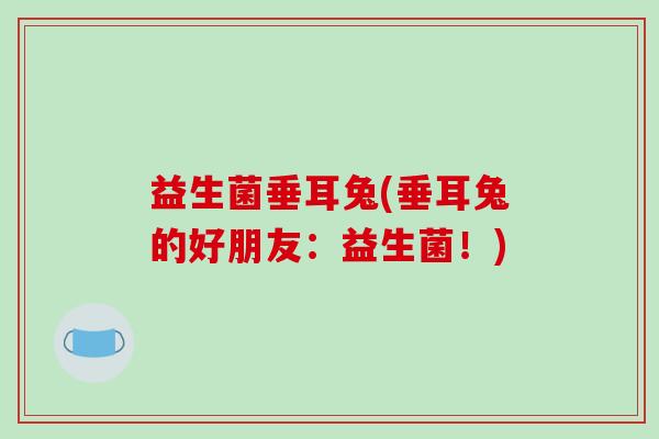 益生菌垂耳兔(垂耳兔的好朋友：益生菌！)