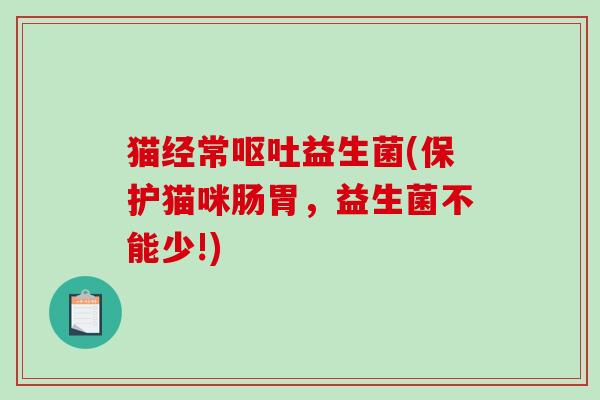 猫经常呕吐益生菌(保护猫咪肠胃，益生菌不能少!)