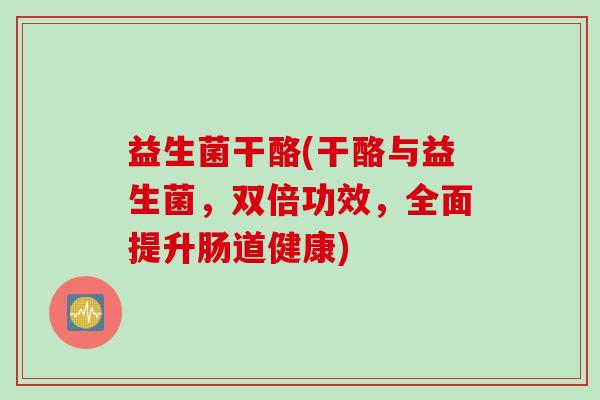 益生菌干酪(干酪与益生菌，双倍功效，全面提升肠道健康)
