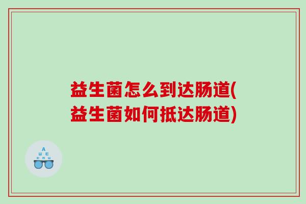益生菌怎么到达肠道(益生菌如何抵达肠道)