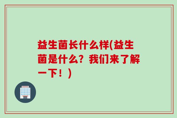 益生菌长什么样(益生菌是什么?我们来了解一下!) 益生菌长什么样(益生菌是什么?我们来了解一下!)