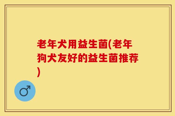老年犬用益生菌(老年狗犬友好的益生菌推荐)