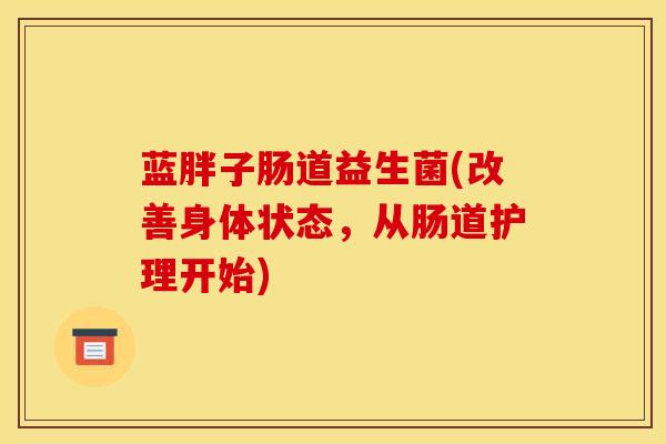 蓝胖子肠道益生菌(改善身体状态，从肠道护理开始)