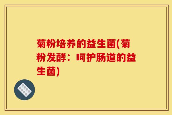 菊粉培养的益生菌(菊粉发酵：呵护肠道的益生菌)