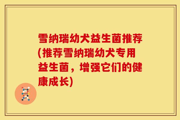 雪纳瑞幼犬益生菌推荐(推荐雪纳瑞幼犬专用益生菌，增强它们的健康成长)