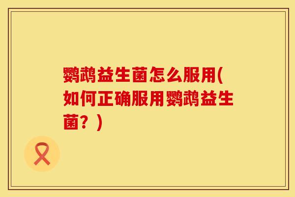 鹦鹉益生菌怎么服用(如何正确服用鹦鹉益生菌？)