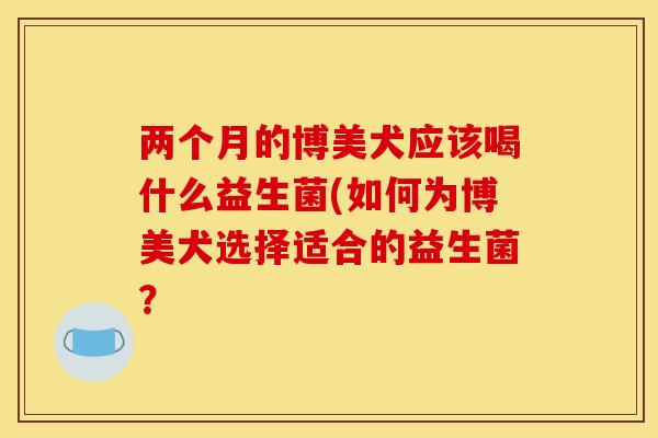 两个月的博美犬应该喝什么益生菌(如何为博美犬选择适合的益生菌？