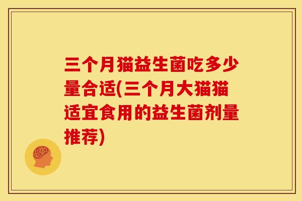 三个月猫益生菌吃多少量合适(三个月大猫猫适宜食用的益生菌剂量推荐)