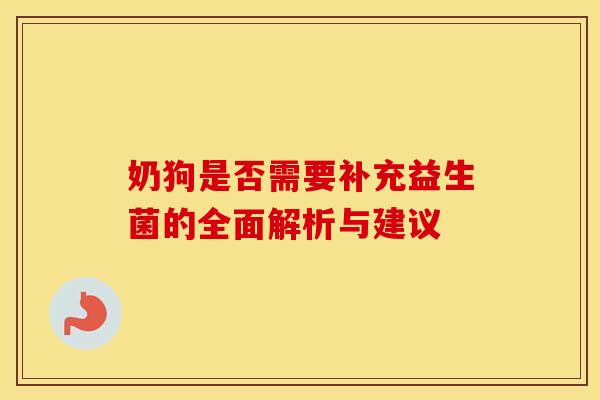 奶狗是否需要补充益生菌的全面解析与建议