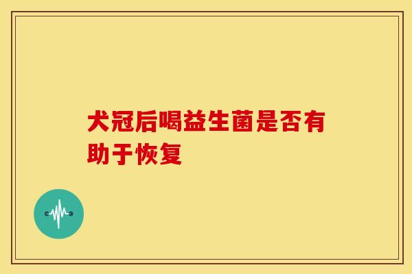 犬冠后喝益生菌是否有助于恢复