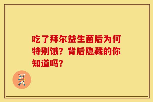吃了拜尔益生菌后为何特别饿？背后隐藏的你知道吗？