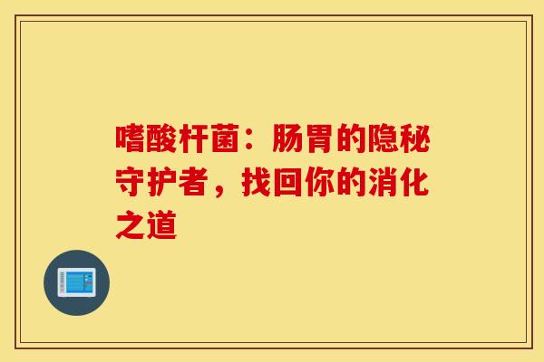 嗜酸杆菌：肠胃的隐秘守护者，找回你的消化之道