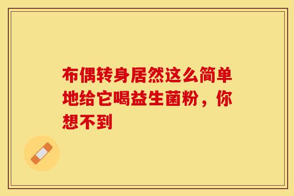 布偶转身居然这么简单地给它喝益生菌粉，你想不到