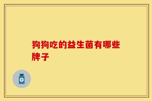 狗狗吃的益生菌有哪些牌子