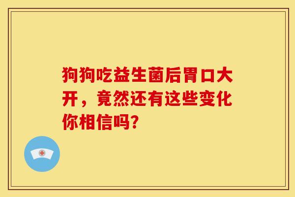 狗狗吃益生菌后胃口大开，竟然还有这些变化你相信吗？
