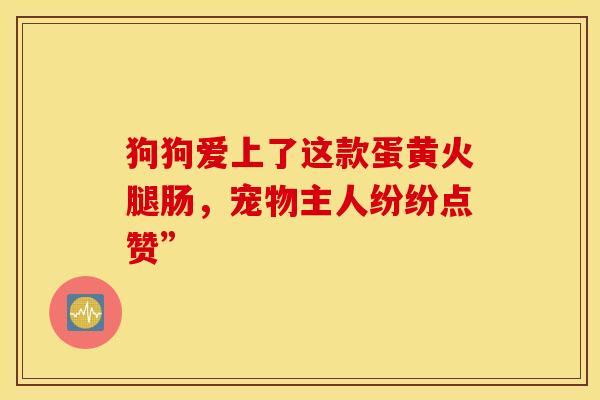 狗狗爱上了这款蛋黄火腿肠，宠物主人纷纷点赞”