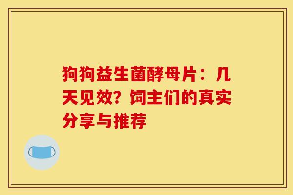 狗狗益生菌酵母片：几天见效？饲主们的真实分享与推荐