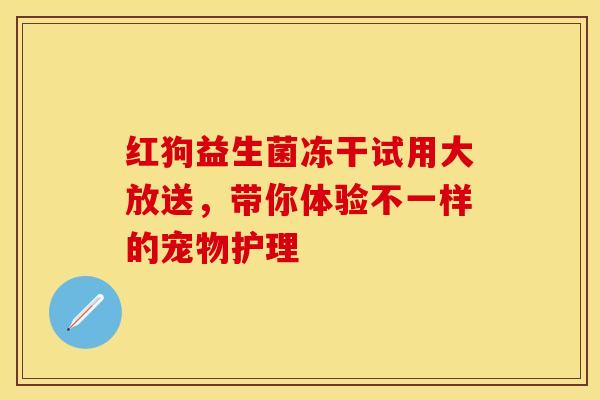 红狗益生菌冻干试用大放送，带你体验不一样的宠物护理