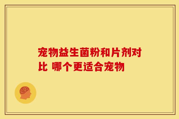 宠物益生菌粉和片剂对比 哪个更适合宠物